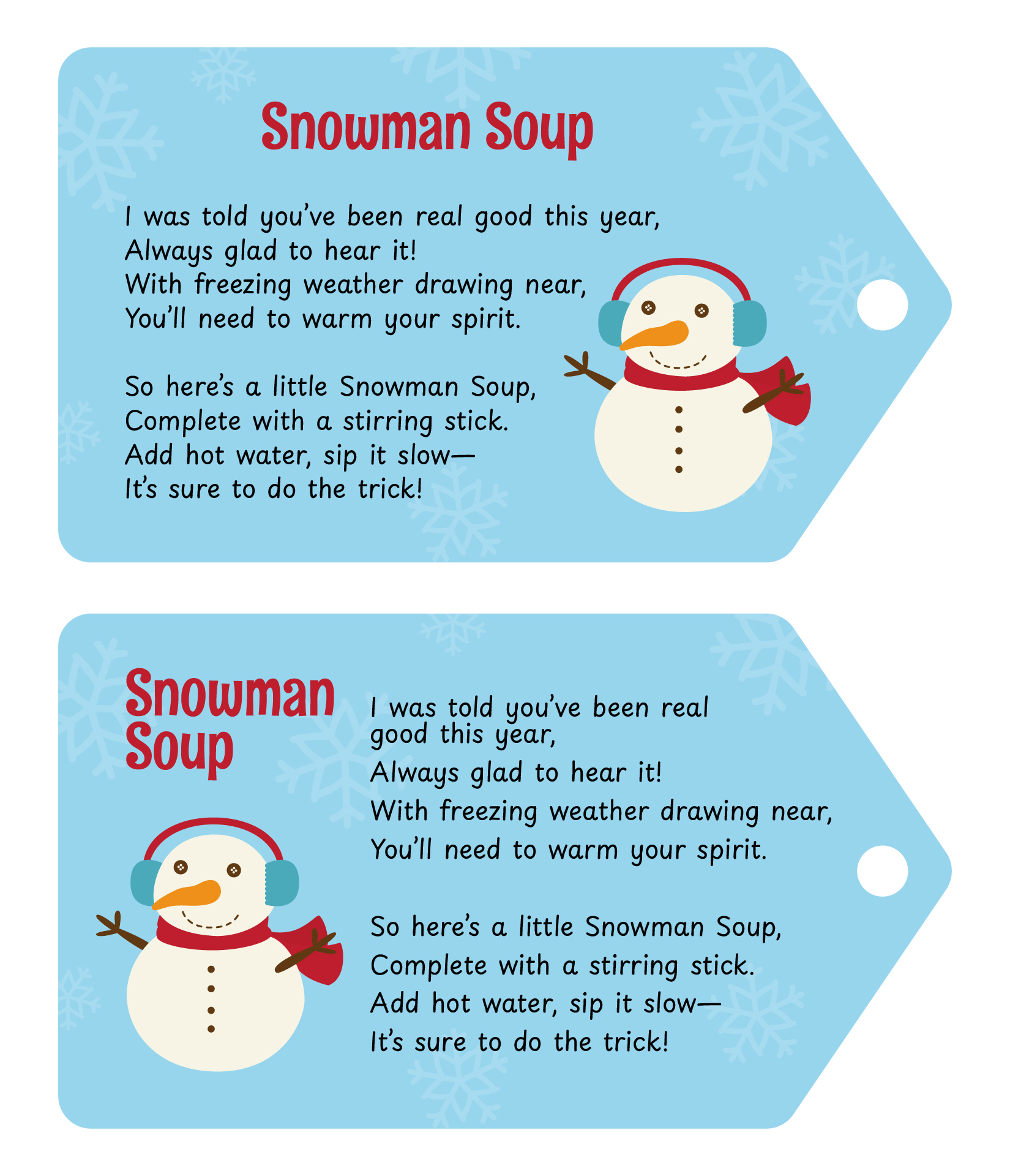 Snowman Soup Printables Free intended for Free Printable Snowman Soup Poem Printable