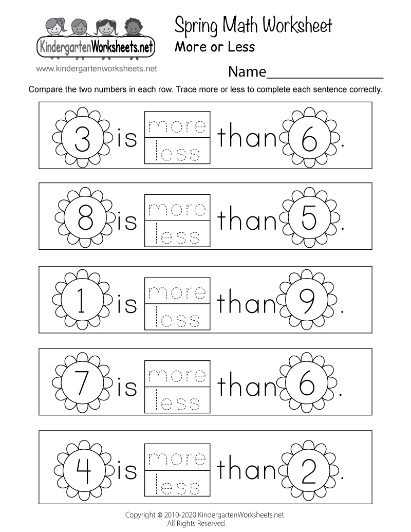 Spring Math Worksheet - Free Printable, Digital, & Pdf pertaining to Free Kindergarten Math Worksheets Printable
