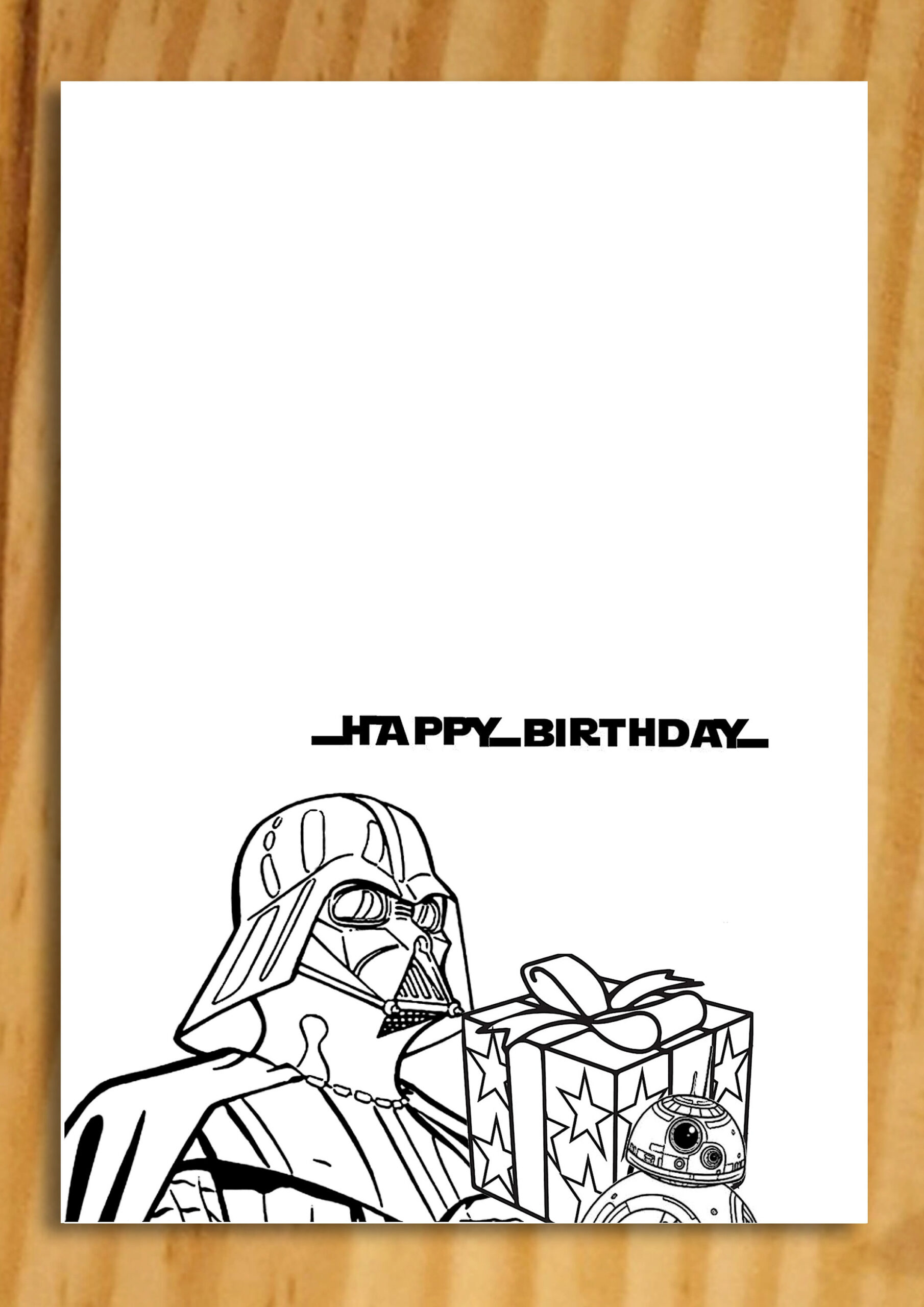 Star Wars Birthday Card, Star Wars Colouring Card, Darth Vader Birthday Card, Instant Download Star Wars Card, Printable Star Wars Card within Printable Star Wars Greeting Cards
