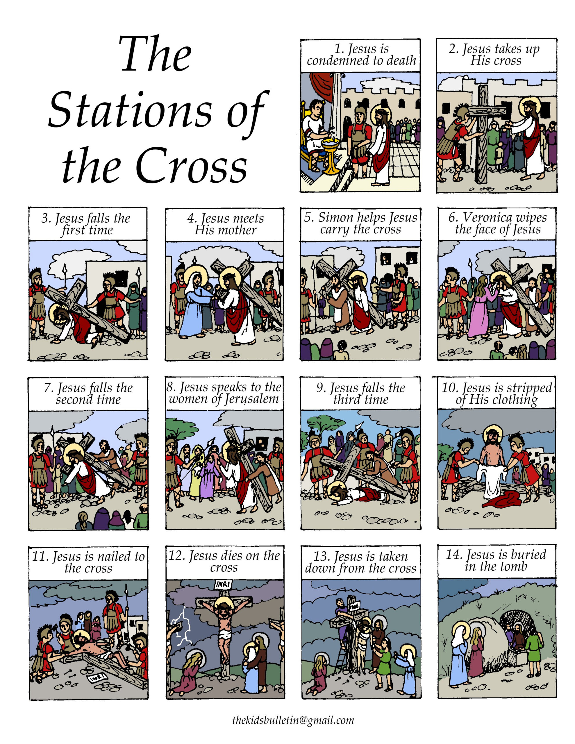 Stations Of The Cross – The Kids' Bulletin inside Printable Way of the Cross