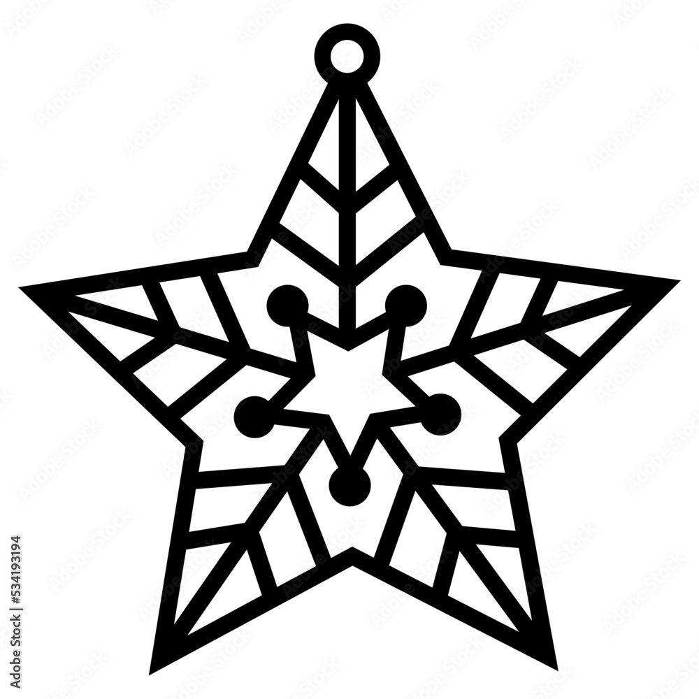 Stock-Vektorgrafik „Christmas Tree Toy Svg, Christmas Star Laser inside Printable Star For Christmas Tree