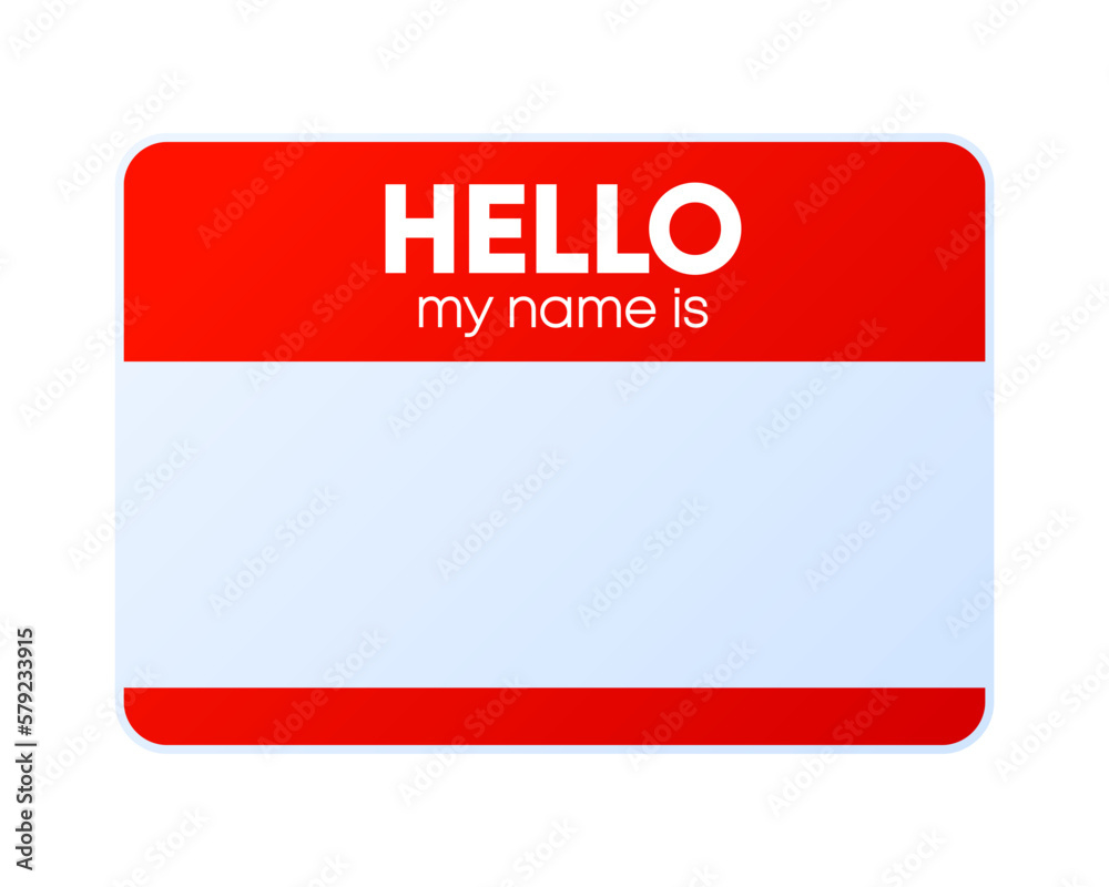 Stock-Vektorgrafik „Name Badge. Hello My Name Is. Badge With My for Printable Hello My Name Is