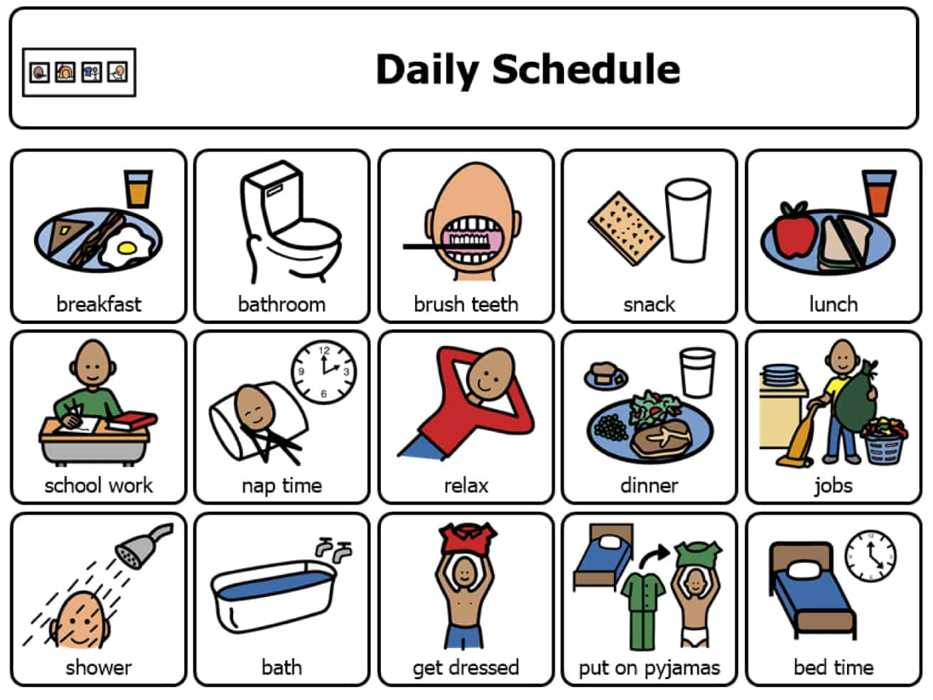 Supporting Autistic Children Using A Visual Scheduling Tool - The with regard to Free Printable Visual Schedule Autism