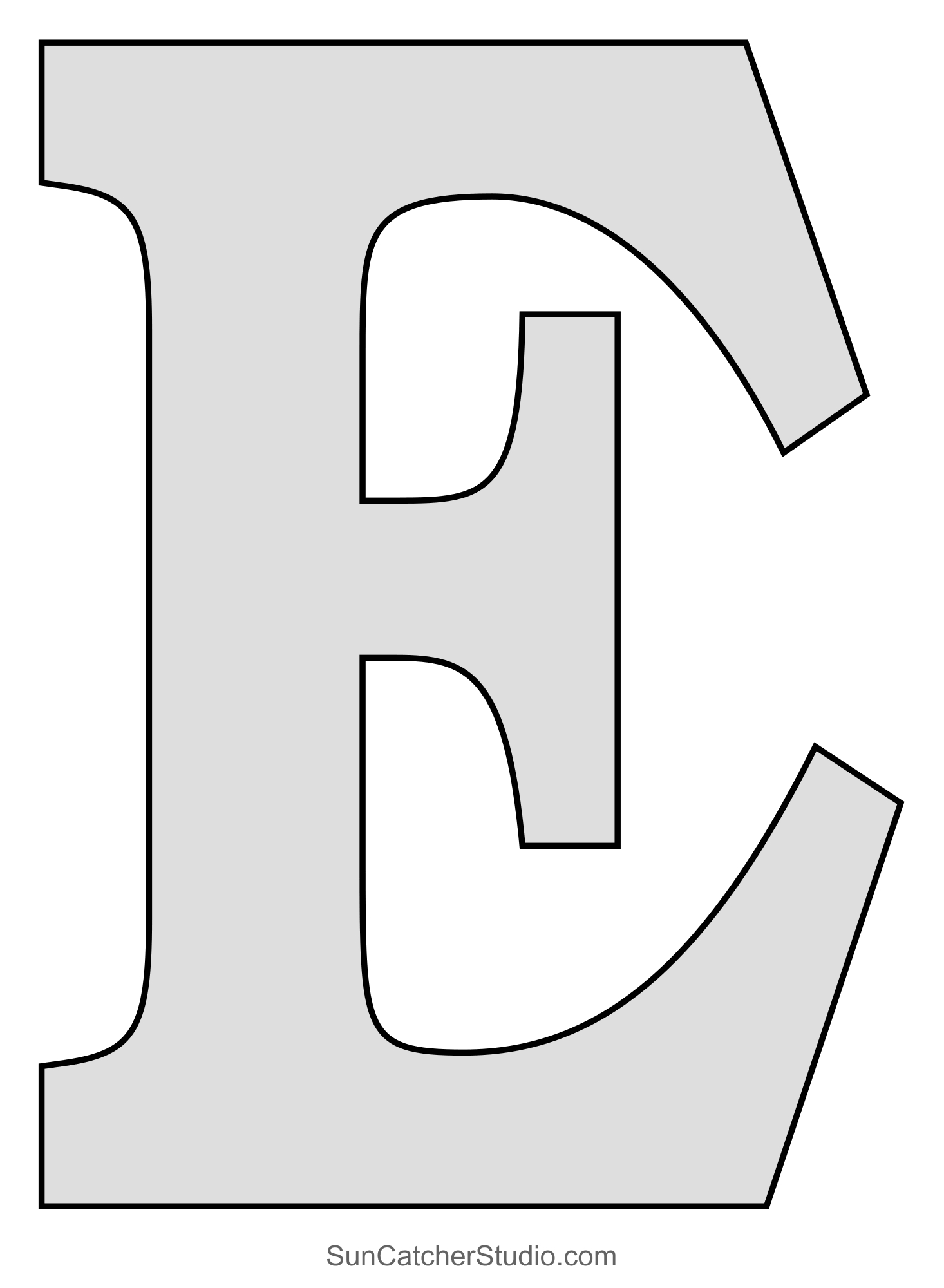 Tall Block Serif Printable Letter Stencils (Numbers And Alphabet intended for Free Printable Letter Stencils Large