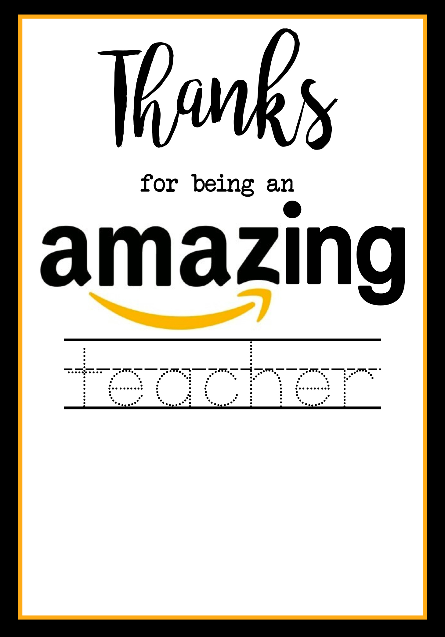 Teacher Appreciation Amazon Card - Paper Trail Design pertaining to Amazon Teacher Gift Card Printable Free