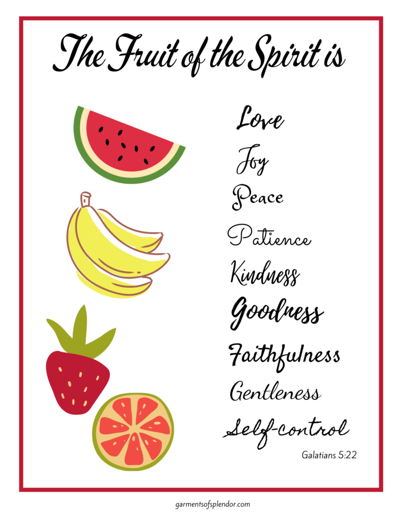 Ten Free Fruit Of The Spirit Bible Printables - in Fruit Of The Spirit Printables For Adults