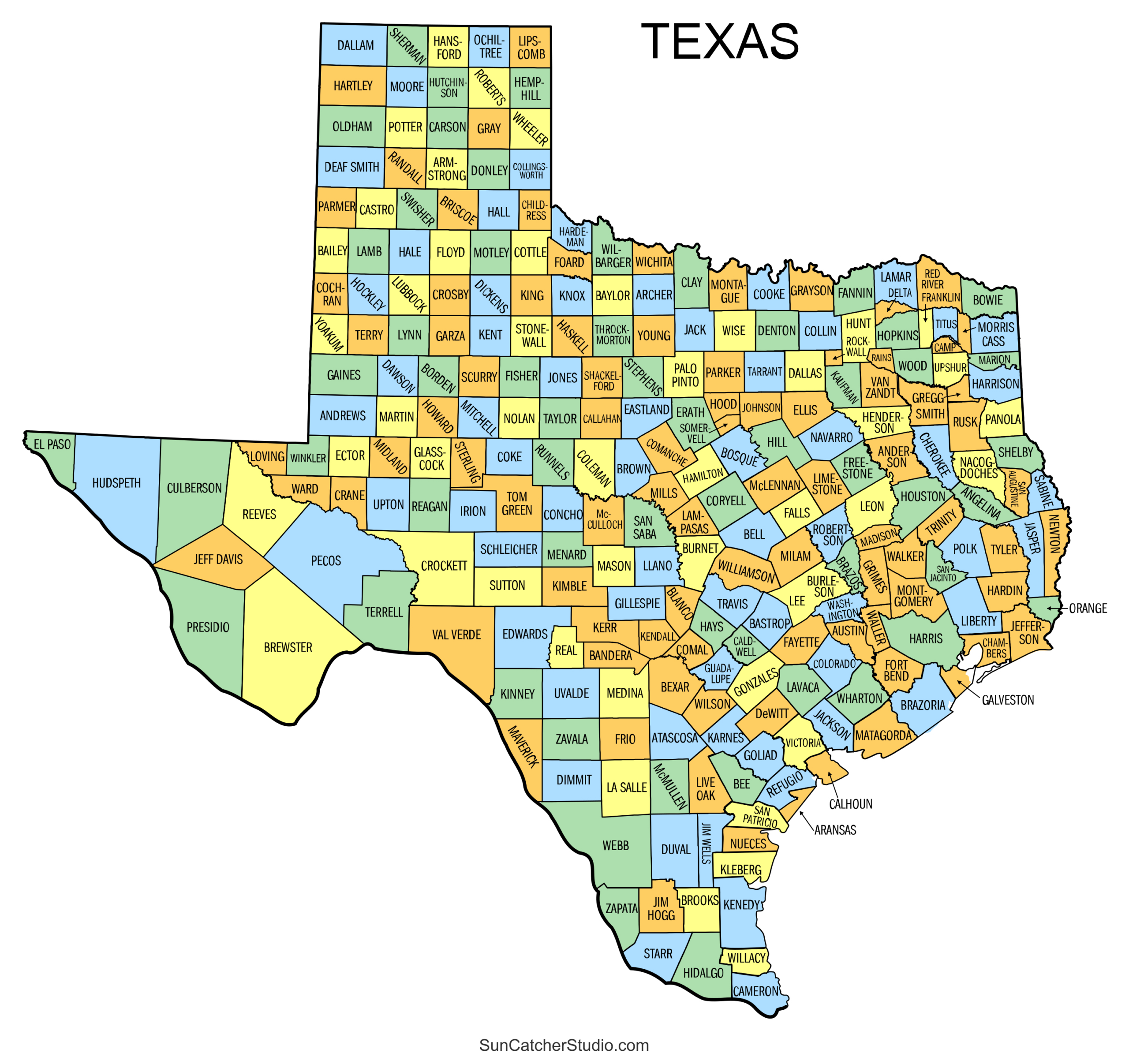 Texas County Map (Printable State Map With County Lines) – Free pertaining to State of Texas Map Printable