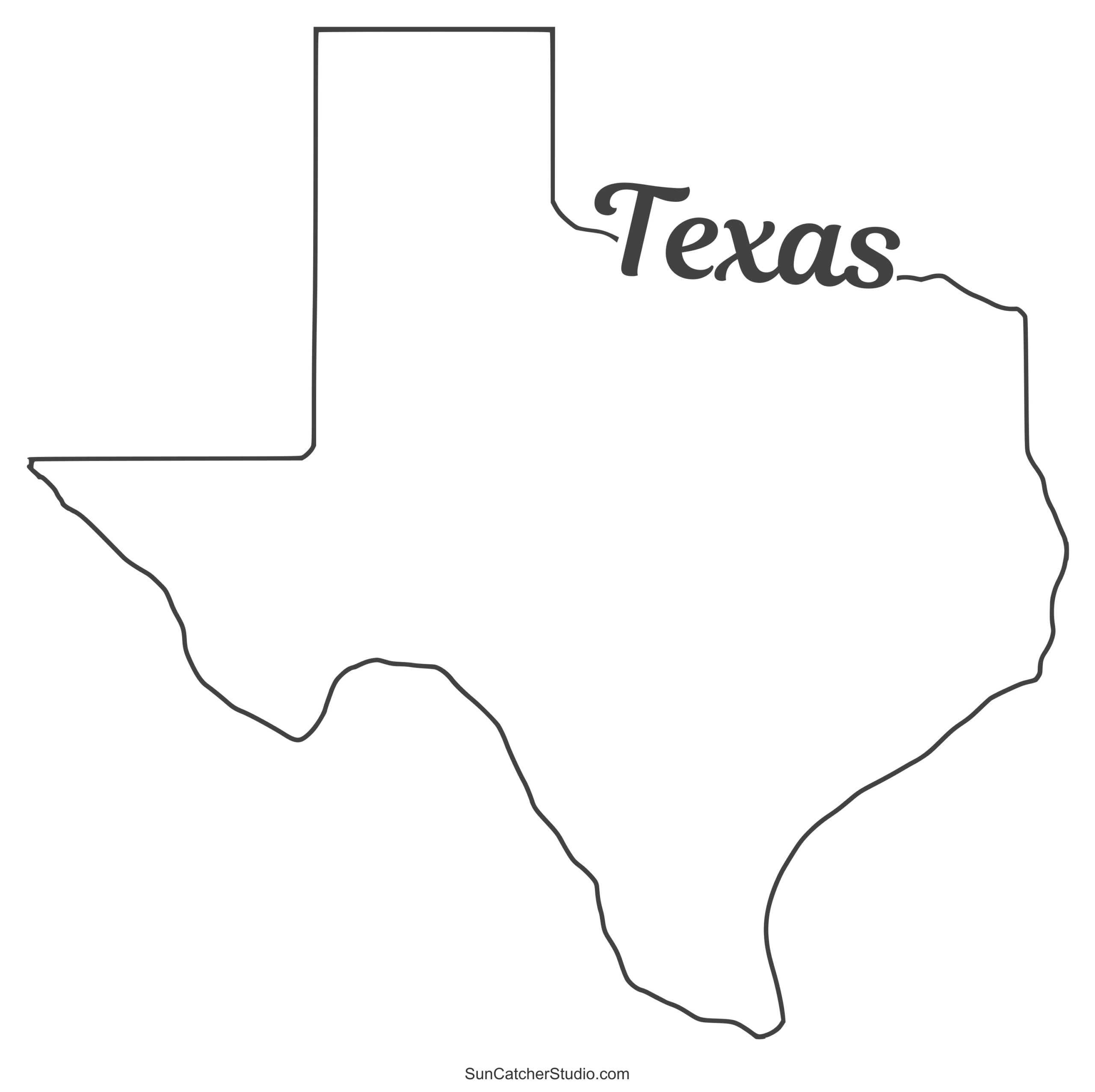 Texas – Map Outline, Printable State, Shape, Stencil, Pattern for Printable State of Texas Map