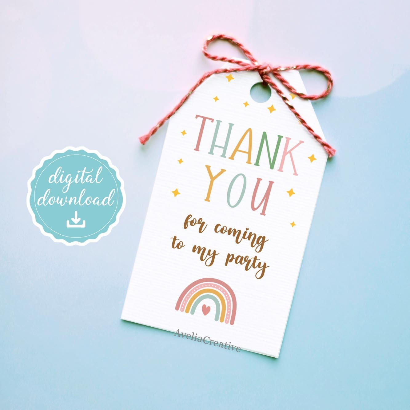 Thank You Party Tags, Instant Download, Thank You For Coming To My regarding Thank You For Coming To My Birthday Party Printable