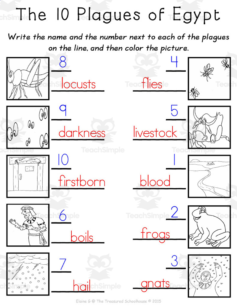 The 10 Plagues Of Egypt Worksheet Pack intended for 10 Plagues of Egypt Free Printables