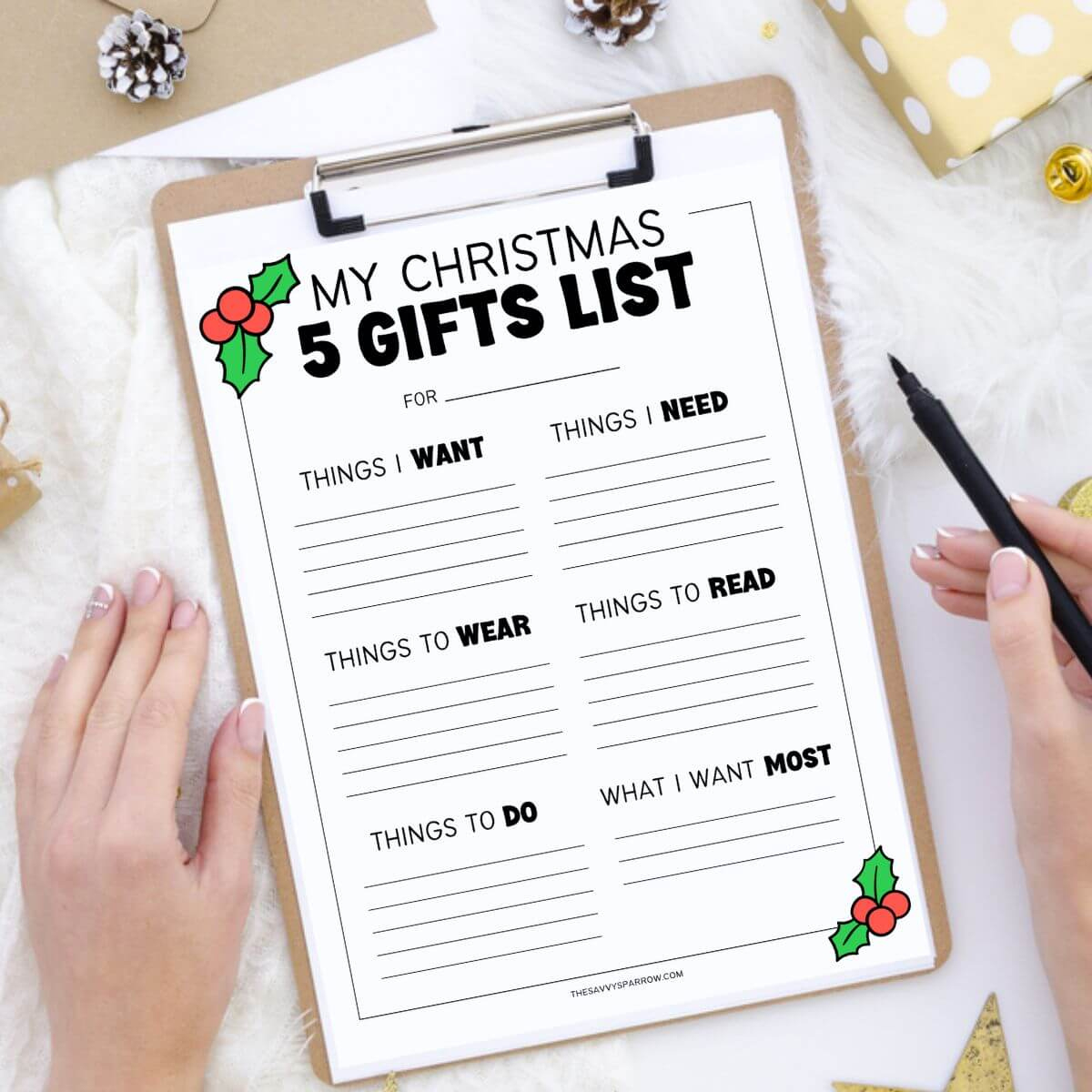 The 5 Gift Rule For Christmas And Free Printable 5 Gifts Wish List in 5 Gift Rule Christmas Printable Free