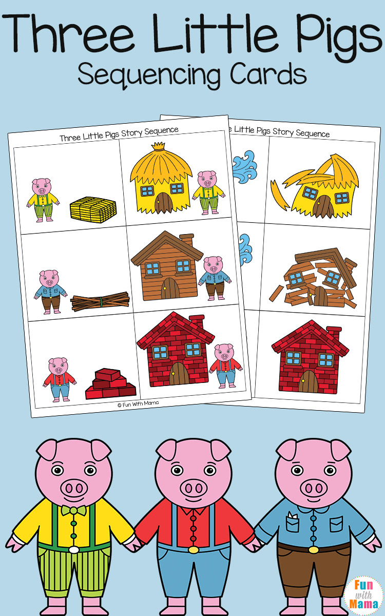 Three Little Pigs Sequencing Cards - Fun With Mama regarding Printable Three Little Pigs Story
