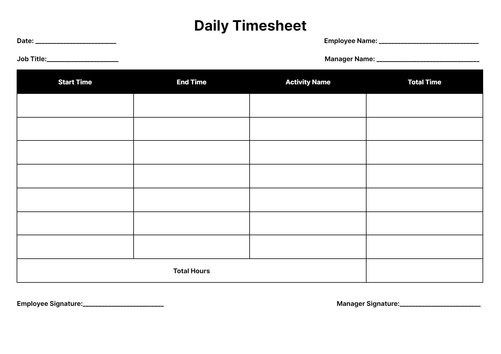 Timesheet Templates: Download &Amp; Print For Free! - Worksheets with Daily Time Sheets Free Printable