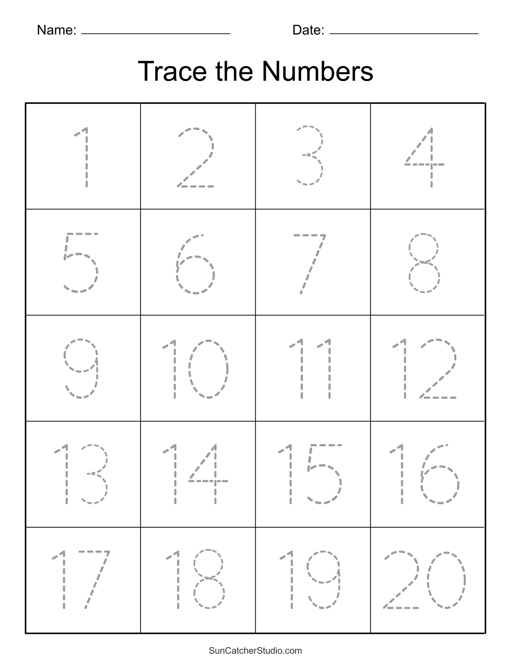 Tracing Numbers (Free Printable Practice Pdf Worksheets) – Free inside Free Printable Tracing Worksheets For Preschool