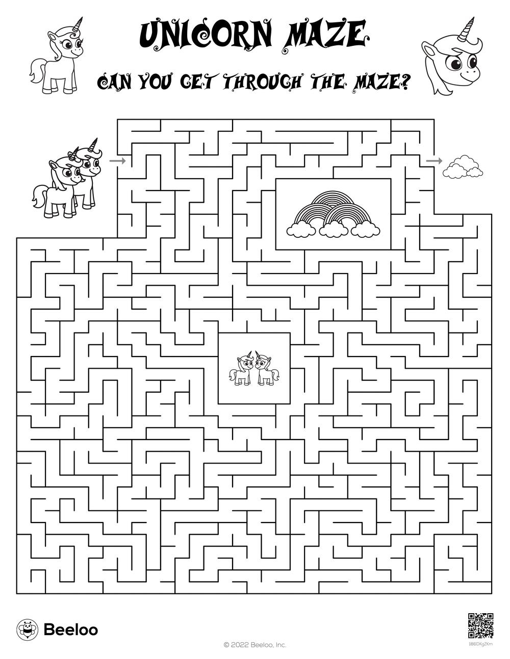 Unicorn-Themed Mazes • Beeloo Printable Crafts And Activities For Kids inside Printable Mazes For 7 Year Olds