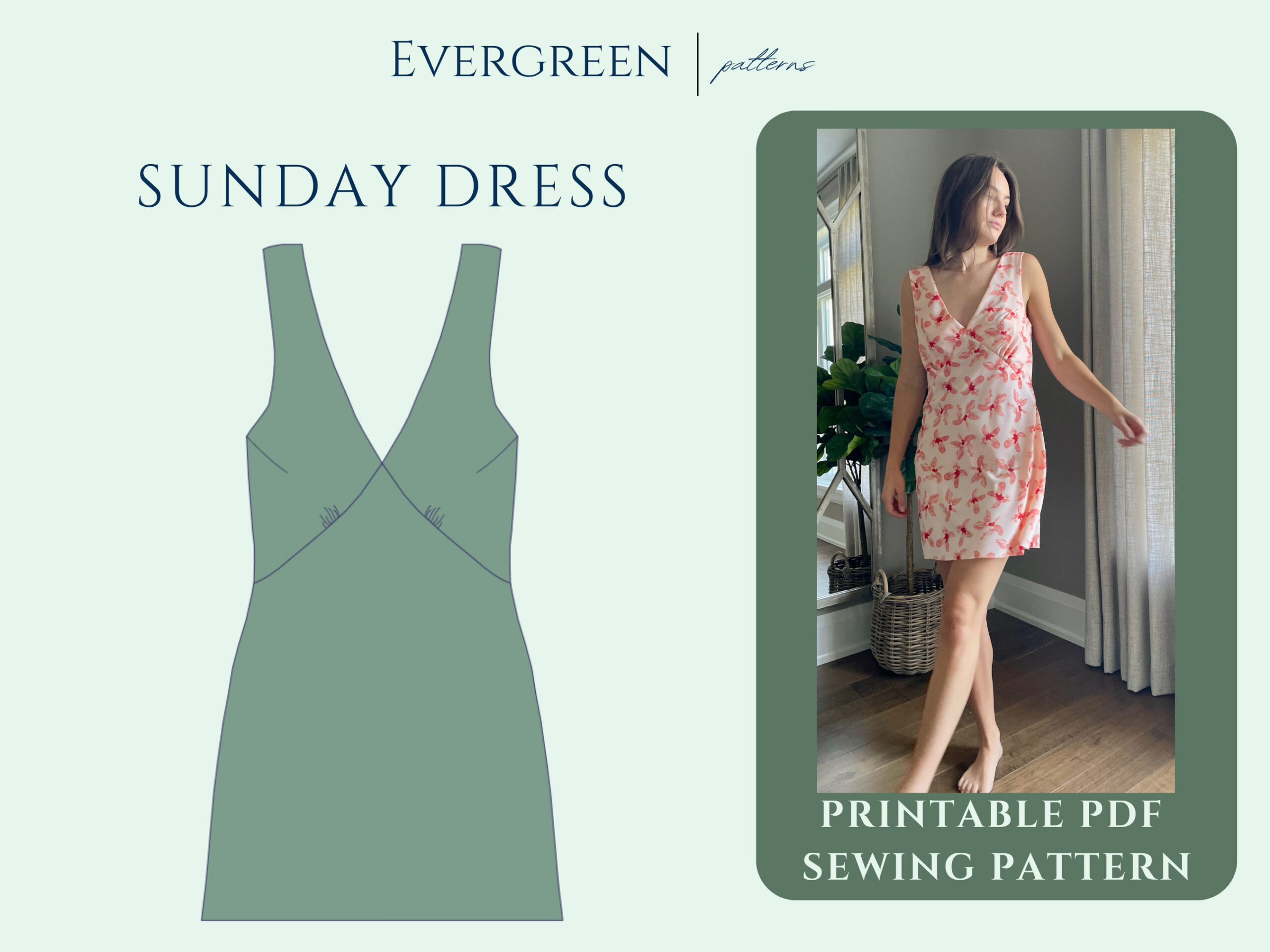 V-Neck Slip Dress Pdf Sewing Pattern For Women - Etsy Ireland with regard to Printable Slip Dress Pattern Free