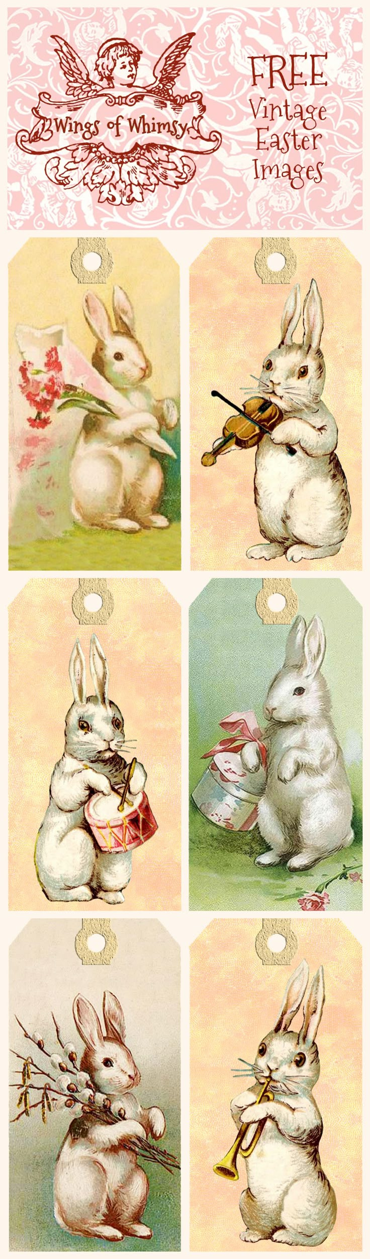 Vintage Easter Bunny Tags – Free Printables pertaining to Free Printable Vintage Easter Images