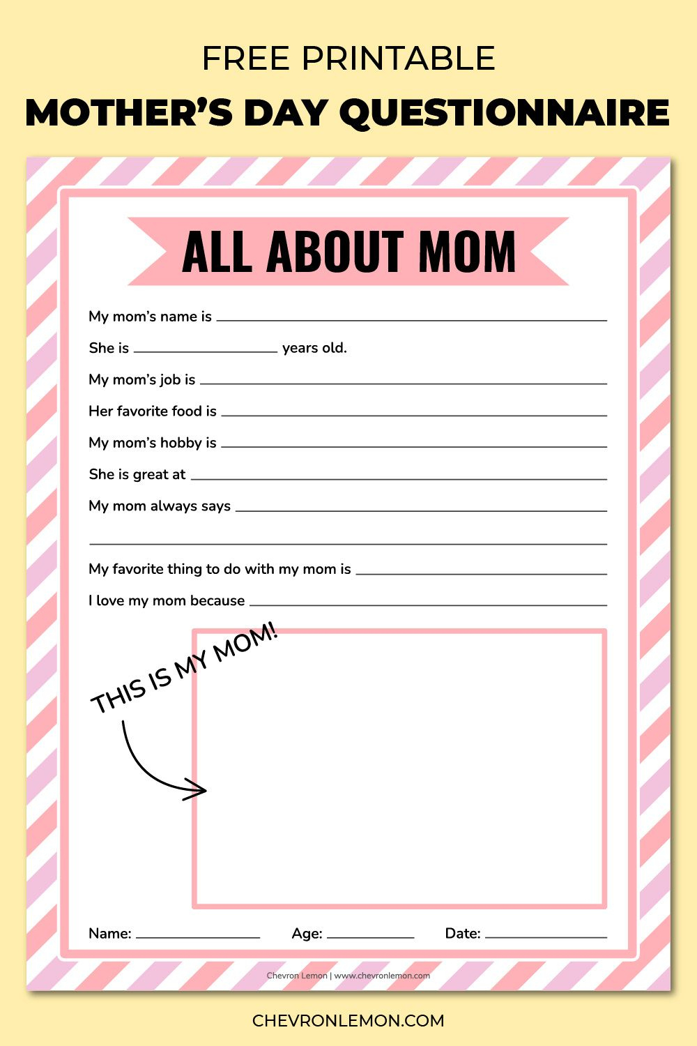 When Is Mother S Day Handprint Printables Motherd Day Card Ideas in Mother's Day Questionnaire For Kids Free Printable