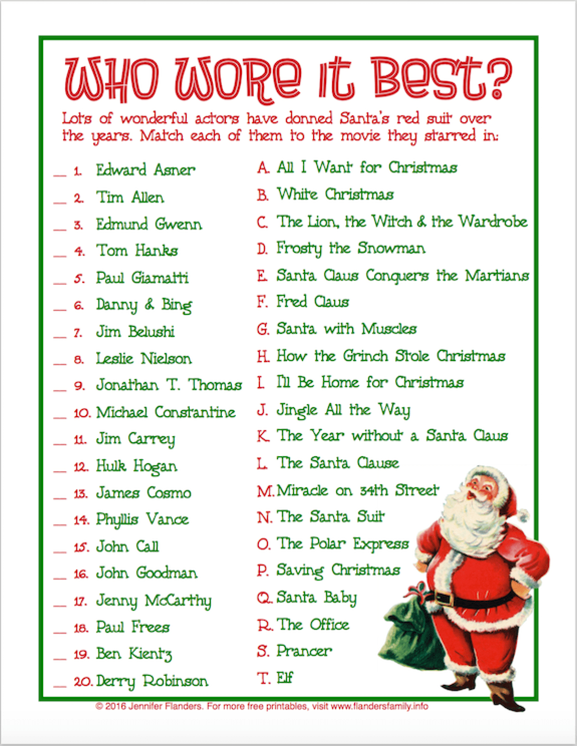 Who Wore It Best? Christmas Party Game - Flanders Family Home Life for Free Printable Christmas Party Games