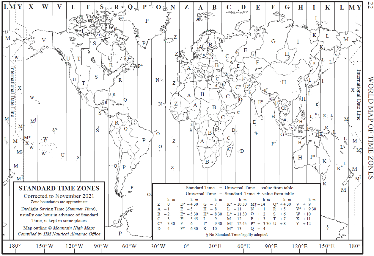 World Time Zone Map inside Printable Time Zone World Map